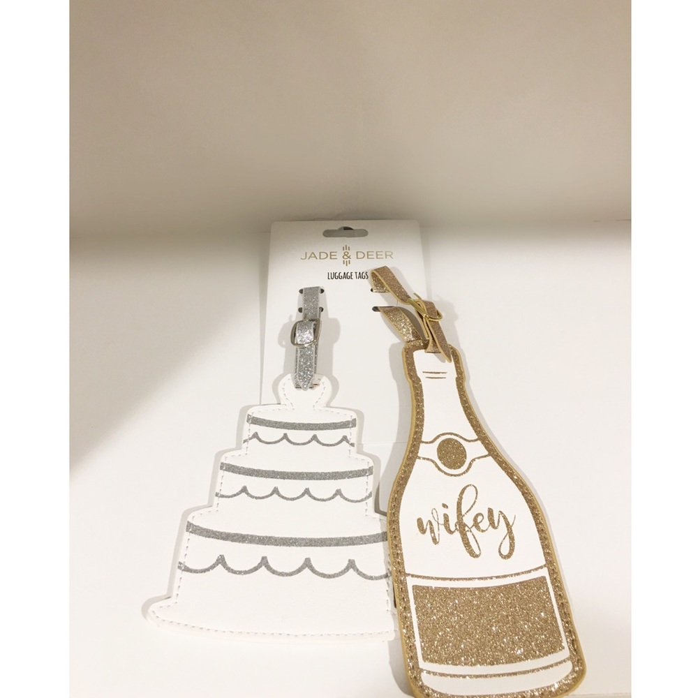 Jade & Deer Wedding Luggage Tag Set